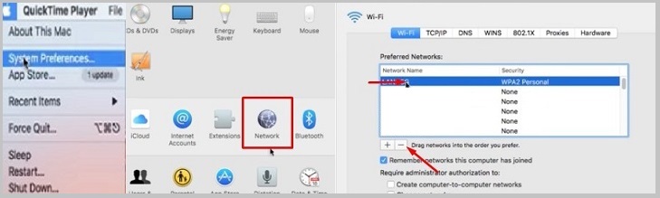 remove saved network passwords for mac